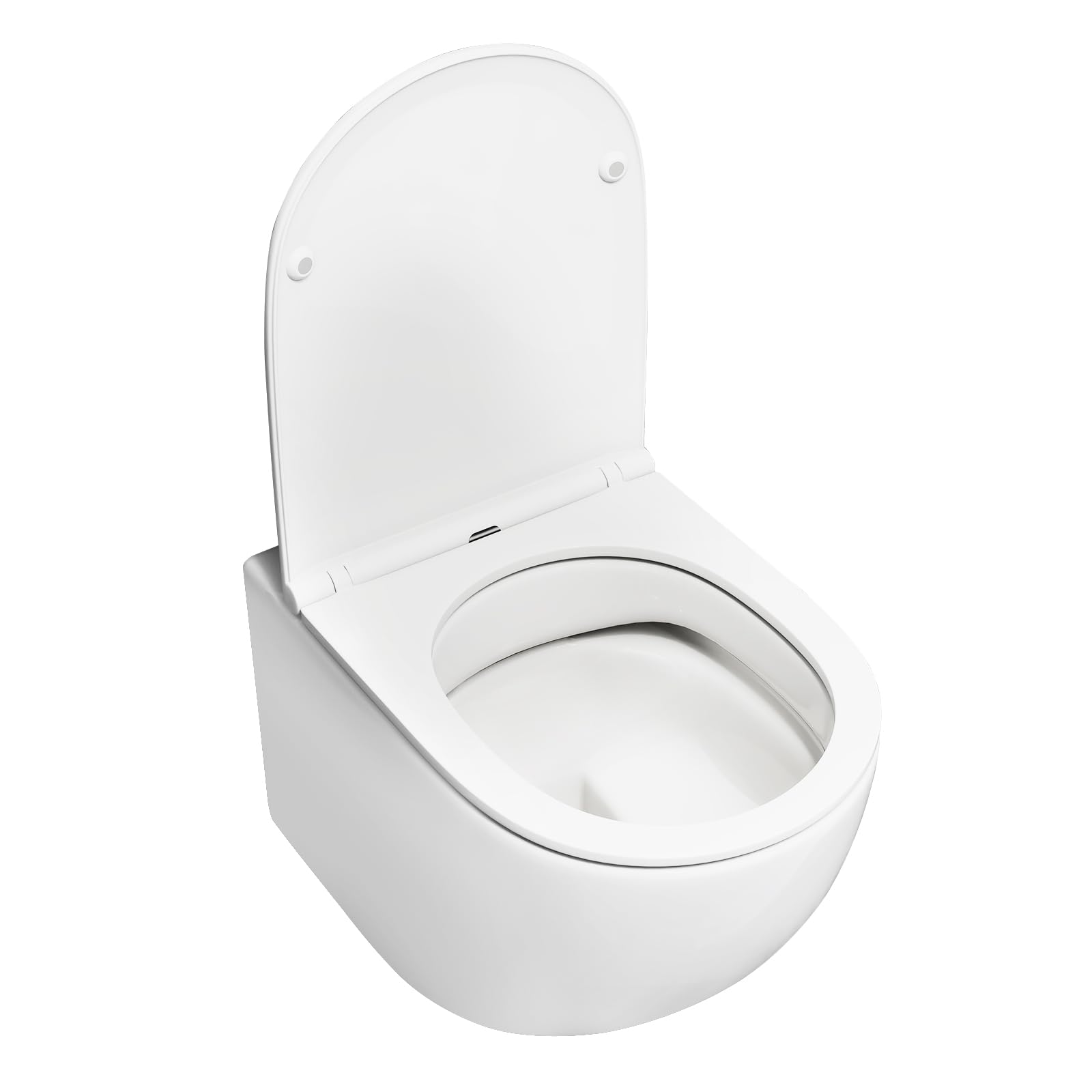 COSTWAY Sanitari Bagno a Muro, Sanitari Bagno Sospeso con Sistema di Doppio Scarico, Meccanismo di Chiusura Ammortizzata e Accessori di Montaggio, Facile da Pulire