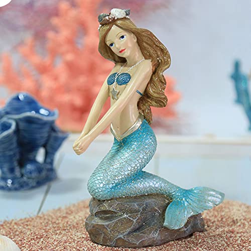 Estatua decorativa de sirena para baño de resina 6.7 pulgadas miniatura 5
