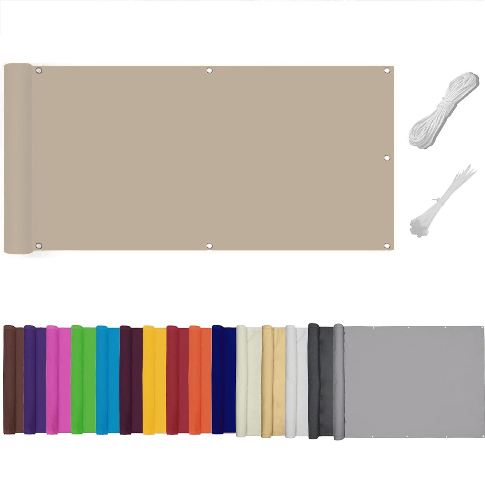 QSZTJJ Garden Privacy Screen for Deck,Patio & Balcony | Heavy-Duty 180 G/m² PVC UV Protection & Windproof Garden Screening | Multiple Sizes & Colors Available (1.5x10m,Curry)