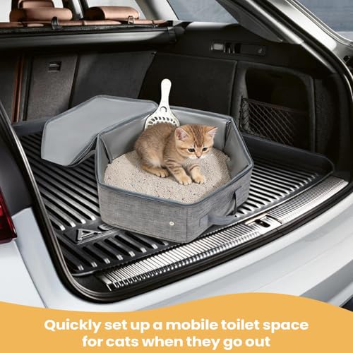 Bandeja de viaje para gatos impermeable con base resistente de 17" 4