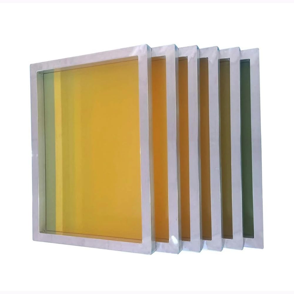 6 Szt. Aluminiowych Ram Do Sitodruku 30x20cm/35x25cm/30x40cm Z Żółtą Siatką Poliestrową 120T/140T/150T Do Druku Na Płytkach PCB(30x40cm,165T 420Mesh)