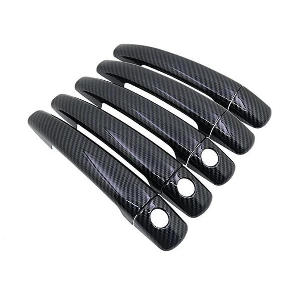 SXQPOCAR Carbon Fiber Door Handle Cover for Peugeot Expert MK2 2007-2016 Car Accessories Stickers Replacement Parts(5Handle 3 Keyhole)