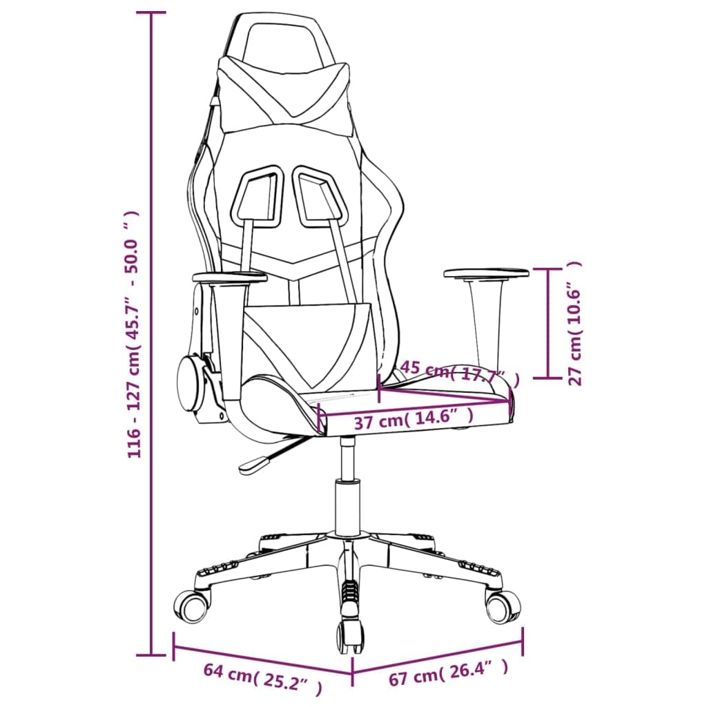 Gaming-Stuhl Schwarz Rot Kunstleder Ergonomischer Zocker Sitz mit Wippfunktion Lenden Nacken Kissen, Drehbarer Chefsessel für Büro, Homeoffice, Jugendzimmer, PC, Esport, Komfort