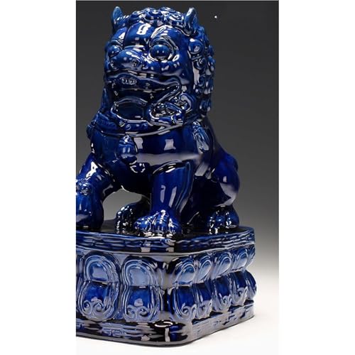 Estatuas de Perros Foo Chinos Feng Shui de Cerámica 10 Pulgadas miniatura 3