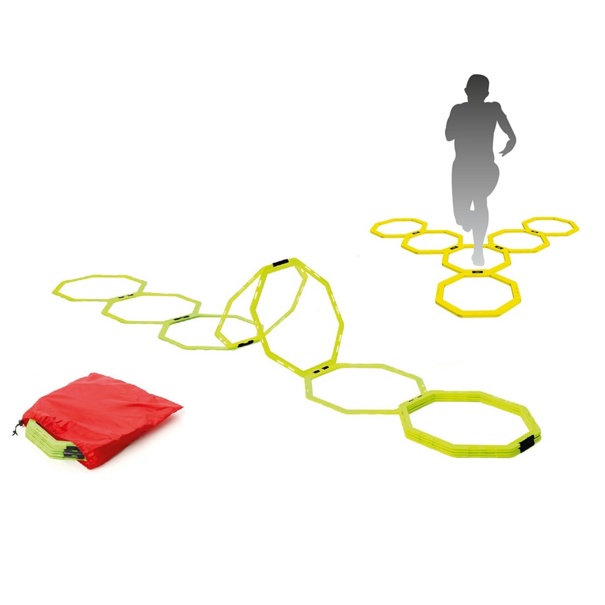 Visiodirect Lot de 12 Cerceaux Hexagonal avec Clips de Liaison, Jaune