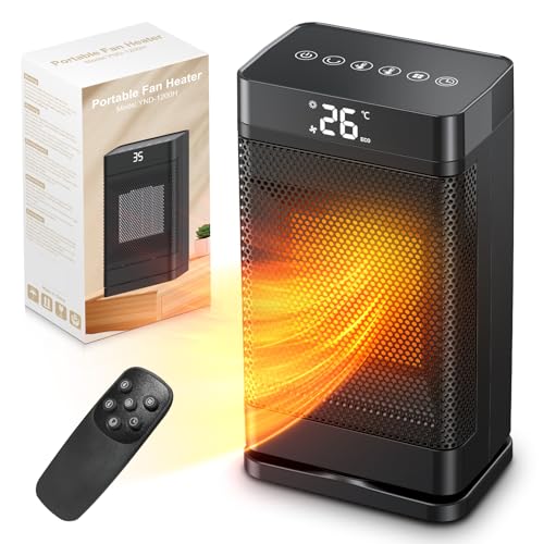 AUKUZI Chauffage d'Appoint 1500W Puissance Max PTC, 3 Modes, Ultra-Silencieux,