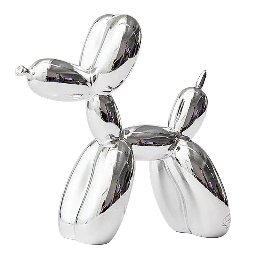 Fashion My Day® Resin Decorative Balloon Dog Ornament Desktop Decoration Craft Silver Home and Garden | Home Decor | Figurines| Figurine