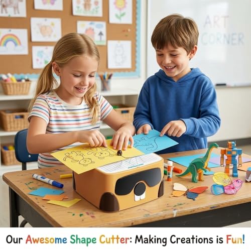 Image of Kid-Safe Electric Cardboard Cutter for Ages 3+ | No Sharp Blades | STEM & STEAM Upcycling Tool | Safe for School Projects, DIY Building & Creative Maker Gifts for Boys & Girls