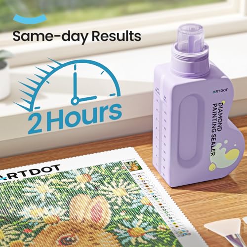 ARTDOT 480 ml Diamond Painting Versiegelung, Großes Fassungsvermögen Kleber als Diamond Painting Erwachsene Zubehör und Puzzle Kleber Transparent