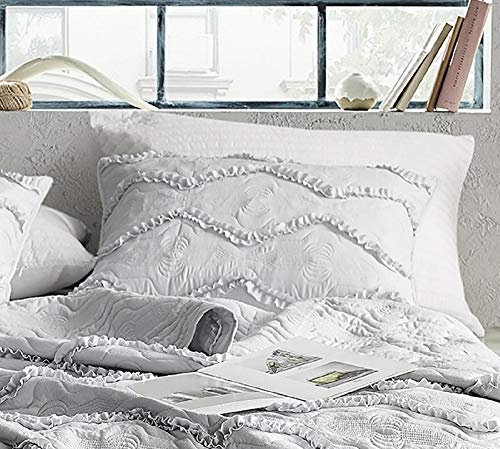 Byourbed Moksha Textured Ruffles King Sham - Eternal Gray