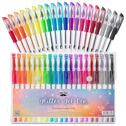 Mr. Pen- Glitter Gel Pens 20 Colors Glitter Pens Fine Bullet Tip