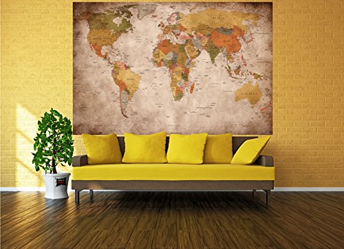 GREAT ART® XXL Poster – Retro Wereldkaart – Muurfoto Used Look Decoratie Globe Continenten Atlas Wereldkaart Old School… - Image 7