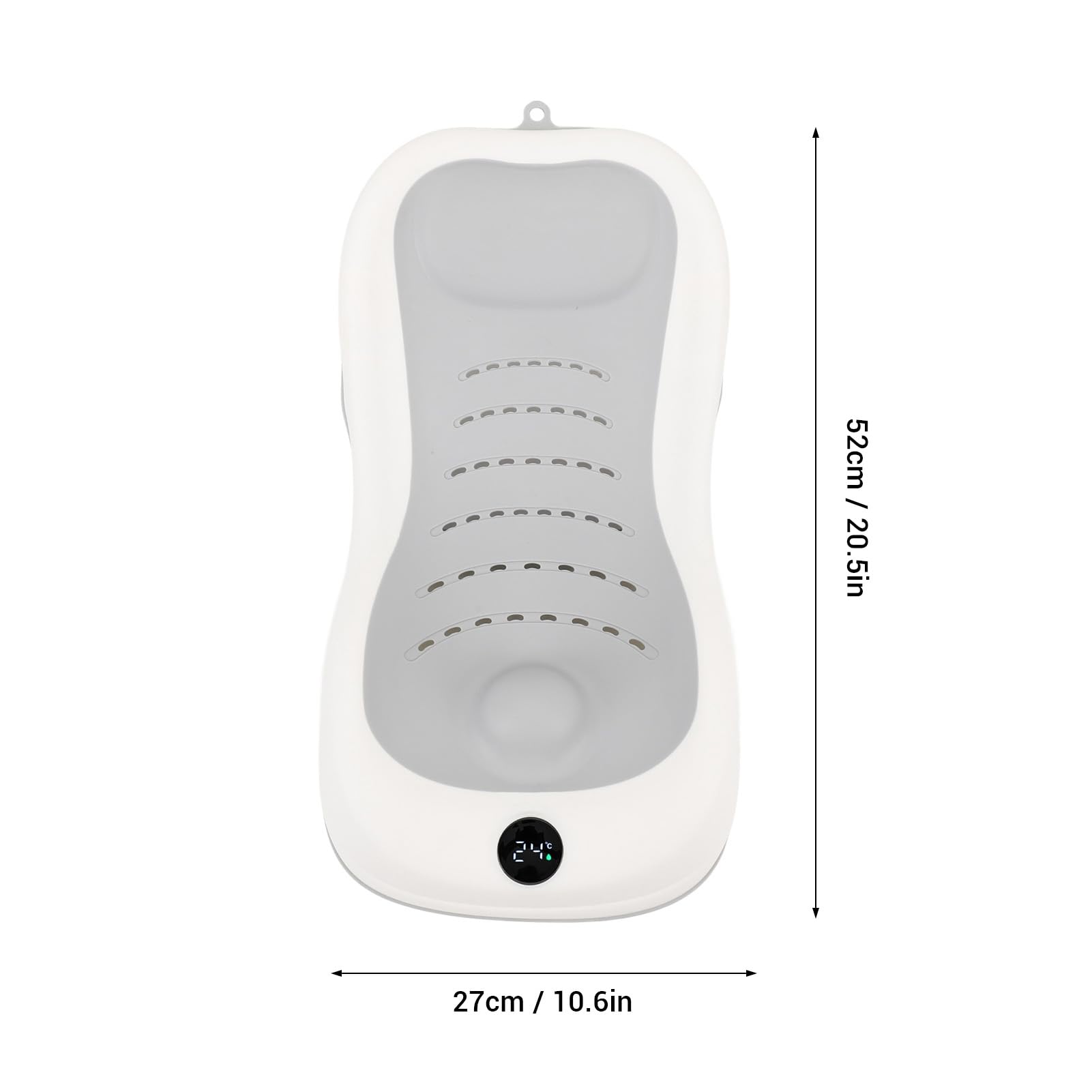 Vaschetta da Bagno per Neonati, Seggiolino da Bagno per Neonati con Rilevamento Intelligente della Temperatura Antiscivolo, Supporto da Pieghevole con Termometro per e Bambini Piccoli (GREY)