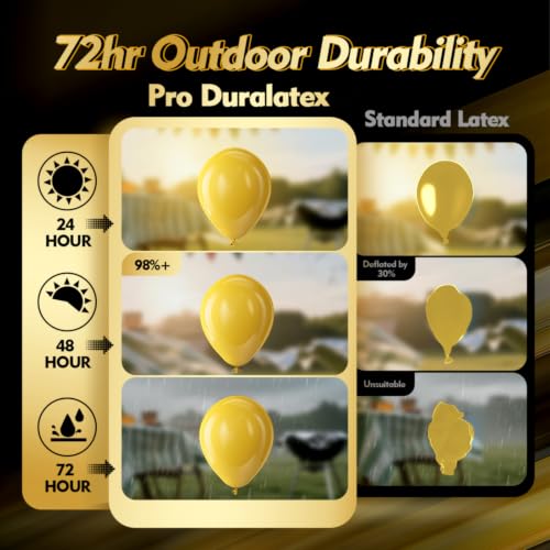 Image of Bezente Pro Duralatex Mustard Yellow Balloons - 100 Pack 12 inch Extra-Thick Boho Netural Fall Balloons for Graduation Bridal Shower Wedding Sunflower Bee Thanksgiving Little Cutie Party Decorations
