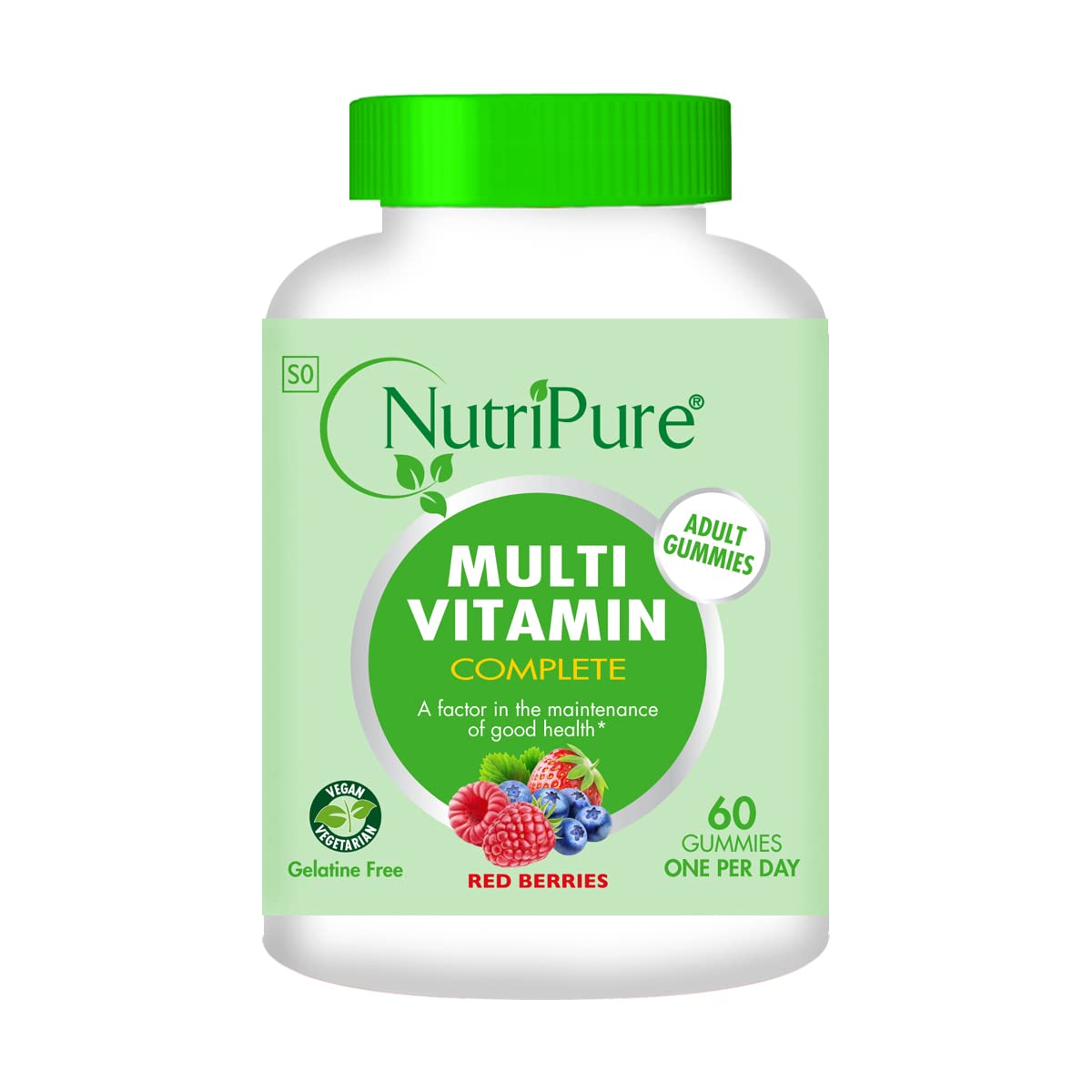 Nutripure Adults Multivitamin Complete 60 Vegan Gummies | Gelatine Free | Non gmo