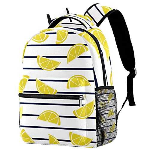 Sac à dos de voyage haute capacité grand compartiment à motif citron