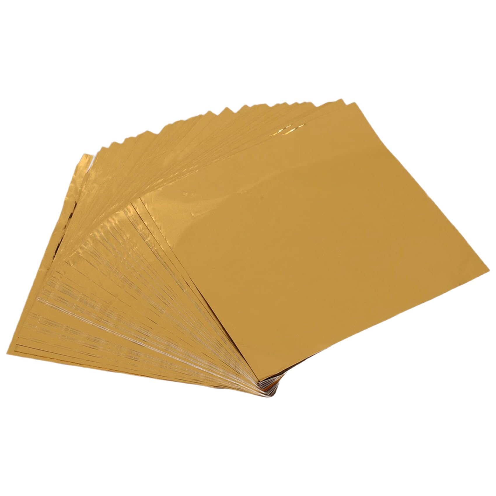 CTRLZS Cute 100pcs Sweets Candy Package Foil Paper Chocolate Lolly Foil Wrappers Square (Gold)