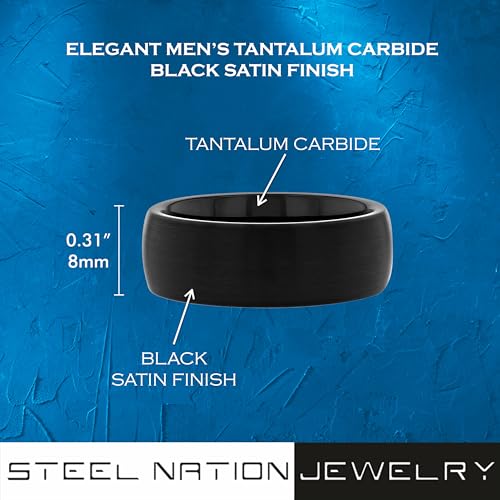 Men’s Tantalum Carbide 8mm Black Satin Finish Wedding Band3