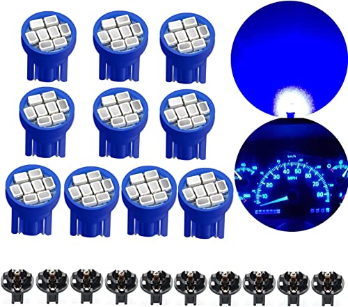 Pack de 10 Bombillas LED T10 194 168 Azul miniatura 1