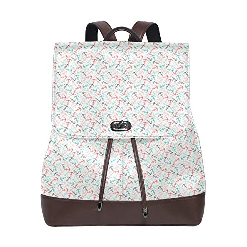 AIMILUX Anchor Sailor Adventure Retro Print，Mochila de Estudiante Retro Bolso de Cuero Bolso Casual de Mujer
