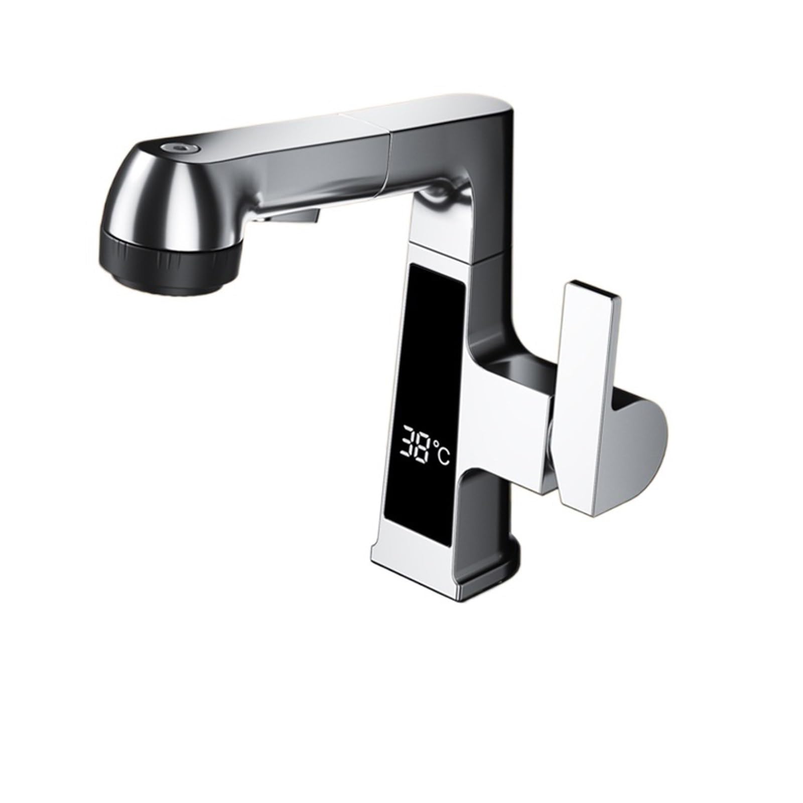ZYCHSJXA with Spray, Faucets Stainless Steel Sink Faucet Swivel able Pull Out Kitchen Mixer FaucetGrey(Drawing)