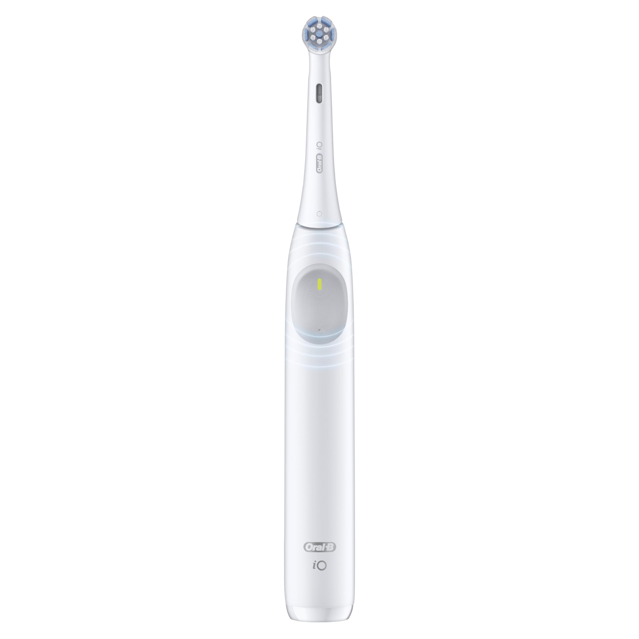 Oral-B iO Series 2 - Spazzolino da denti elettrico ricaricabile, bianco puro, con 1 testina per la cura delicata, sensore automatico di pressione per proteggere le gengive, 3 modalità, timer da 2