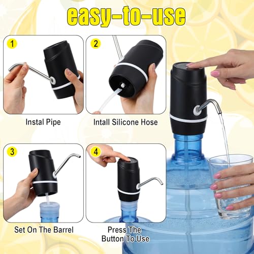 Image of Maxdot 4 Pieces Lemonade Stand Supplies, 5 Gallon Electric Water Dispenser with Straw Brush, Straw Puncher for Plastic Lids, Lemonade Cups, Stainless Steel Muddler for Fresh Squeezed Drinks