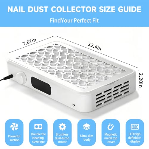 Nail Dust Collector motor dual 7000 RPM con pantalla LED miniatura 3