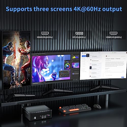 Kinupute Mini Gaming PC i9, Desktop Computer Core i9-9900T, TPM2.0, Windows 11 Pro, 16G DDR4, 512G NVME SSD, GeForce MXM GTX1650 4G, 2xHDMI/DP/USB-C Port, 4K@60Hz, 2x2.5G RJ45 LAN, WiFi 6E/BT5.3 – Bild 5