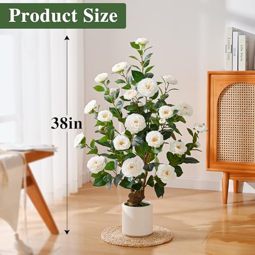 Set of 2, Artificial Camellia Tree, 38" - image 7