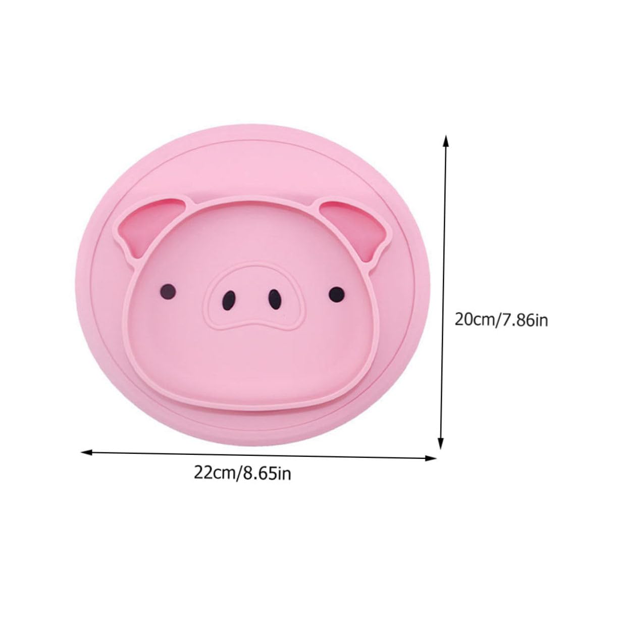SUPVOX Cartoon Pig Silicone Boys and Girls Plate Set Bowl Set for Children Suction Plate Food Serving Tray