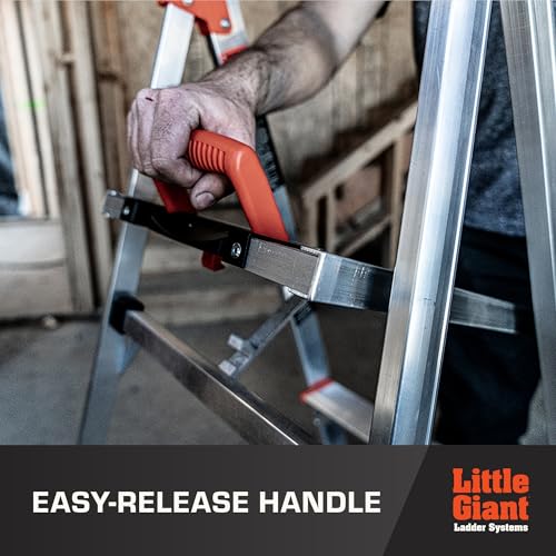Little Giant Ladders Flip-N-Lite 6 ft Lightweight Step Ladder with Standing Platform, Aluminum, 300 lb Load Capacity, Type 1A Extra Heavy Duty, 10.25 ft Reach Height (15270-001)