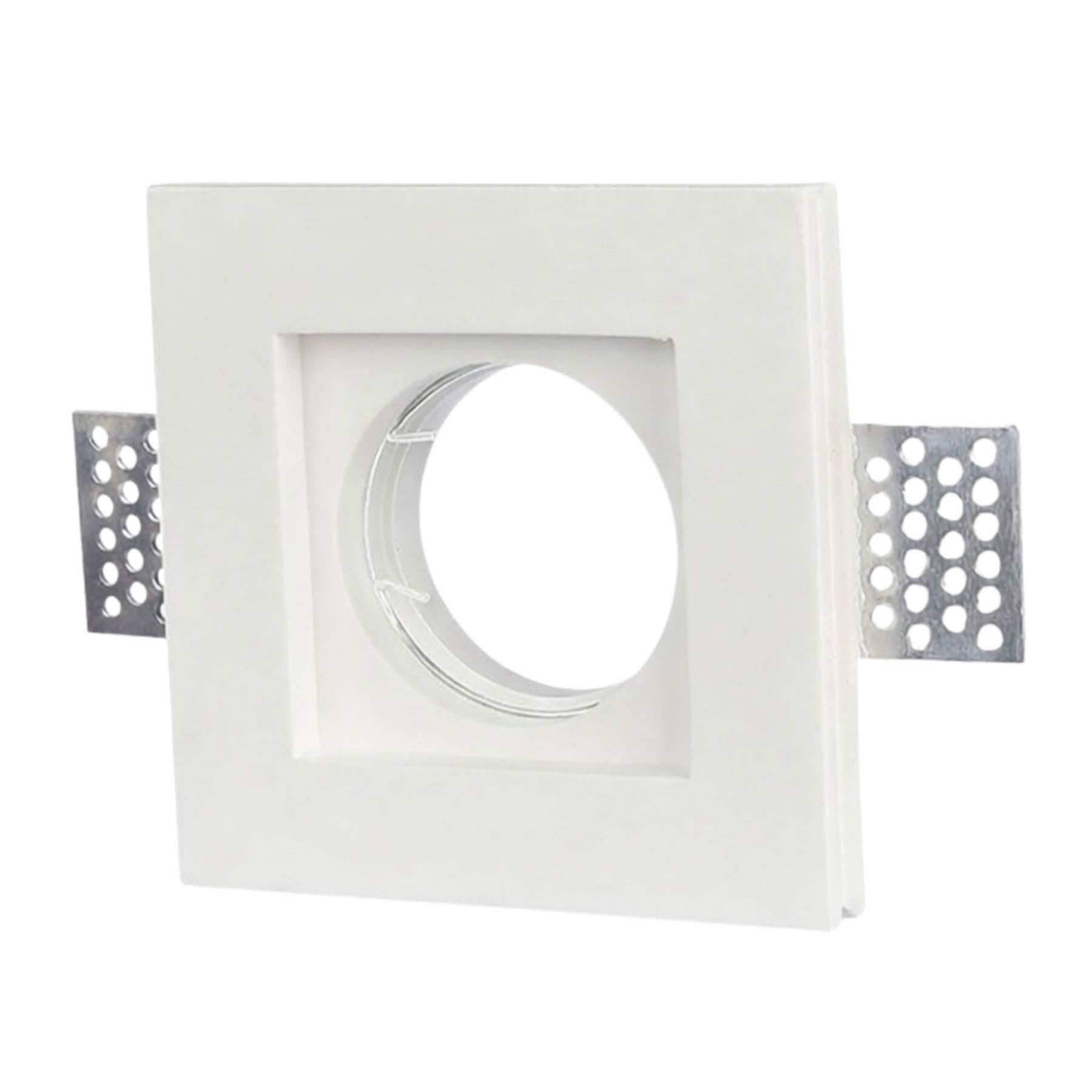 A2ZWORLD 10 sztuk gipsowy uchwyt do zabudowy, kwadratowy 100 x 100 x 30 mm, biały lakierowany, oprawka GU10 i szybkie złącze w zestawie, przezroczysta sprężyna, do płyt gipsowo-kartonowych na suficie