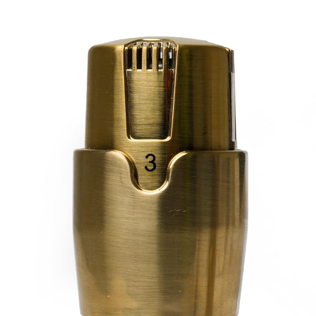 Coppia di valvole termostatiche dorate per termosifone, design moderno, design moderno, 15 mm, set da 2