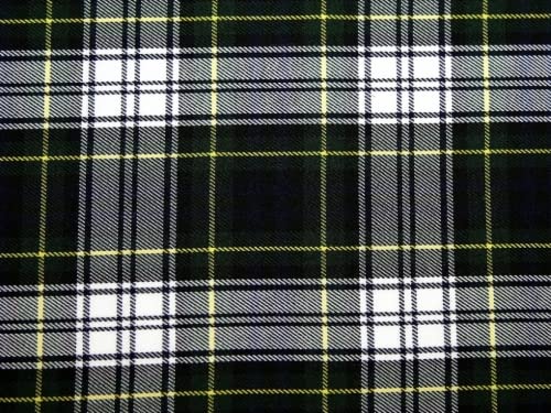 Minerva Crafts Tissu tartan en polyviscose pour robe - Vert - Au mètre