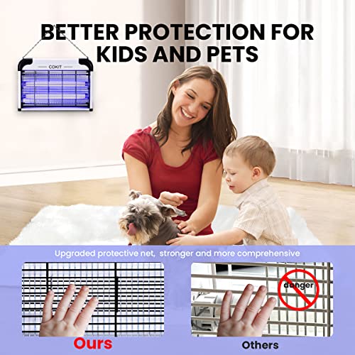 Cokit Indoor Electric Bug Zapper Powerful 20W Fly Insect Killer For Home Restaurants Kitchen Garden Including 2 Pack Replacement Bulbs, Full Pack Grid (No Bug Collection Tray) #TOP3