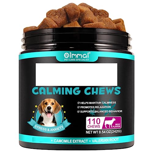 NVXNMSD Calming Dog Treats 110 Ct. Chews - Natural Soothing Supplement, Dog Stress & Dog Anxiousness - Helps Aid with Thunder, Fireworks, Chewing & Barking Beef/Chicken Flavor (Beef)