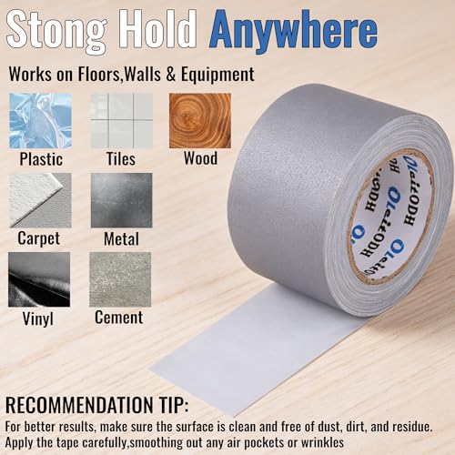 Image of Grey Gaffers Tape 3 inch 6 Pack, Heavy Duty Gaffer Tape Bulk, No Residue Cloth Fabric Matte Finish Gaffing Tape Dance Floor,Non-Reflective Gaff Tape Hand Tear Self-Adhesive for Cable Stage Photography