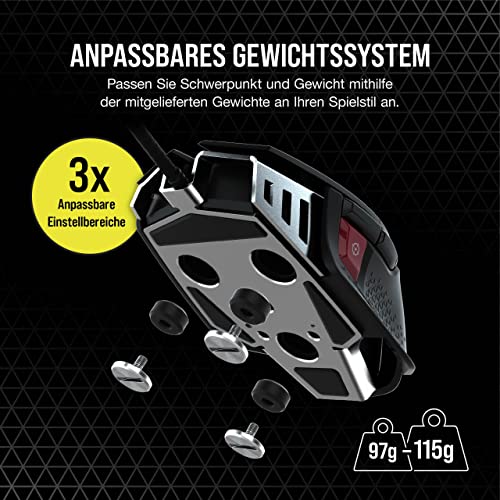 CORSAIR M65 RGB ULTRA Wired Tunable FPS Gaming-Maus - 26.000 DPI - Optische Schalter - Gewichtssystem - AXON Hyper-Processing-Technologie - iCUE-Kompatibel - PC, Mac, PS5, PS4, Xbox - Schwarz 6