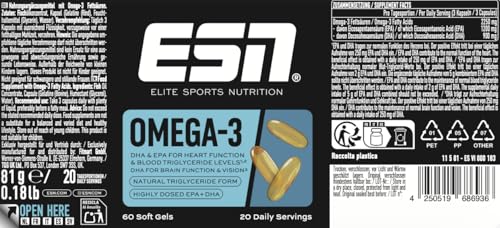ESN Omega-3, 60 Kapseln, hochdosiert Fischöl mit 1200 mg EPA und 900 mg DHA pro Tagesportion 4