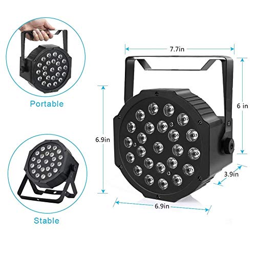 Stage Light, LaluceNatz 24 LED RGBW Par Light Battery Powered, 8 Channels Sound Activated Dj Light, Controlled by IR Remote DMX for Wedding, Church, Festivals, Christmas, Party, Stage Lighting - Thumbnail 7