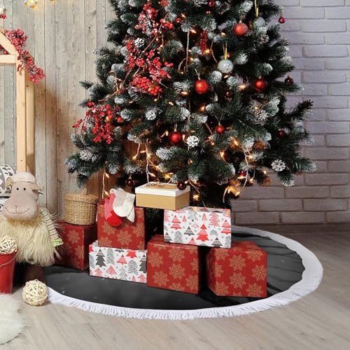 Jupe de sapin de Noël à pompons corbeau 122cm double couche - 7