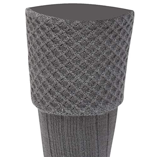 New Machine washable Piper Style Kilt Hose, Best Scottish kilt hose socks for Men (Charcoal, Large = 9-11)4