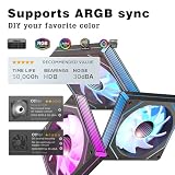 KEDIERS PC Case Pre-Installed 7 x 120 mm PWM ARGB Fan, ATX Mid Tower PC Case, Computer Case with Panoramic View, Tempered Glass Front Panel, Black, P4 ARGB - 11