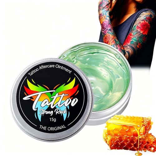 Tattoo Gel for Sensitive Skin, Tattoo Aftercare Ointment for Color Enhancement, Hydrating, Nourishing, Natural Tattoo Healing Cream with Beeswax & Vitamin E, Body Moisturiser for New & Old Tattoo, 15g