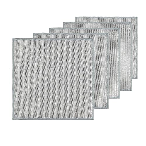 リバーシブル竹炭キッチンクロス 油汚れ クロス 5枚 20×20cm 竹炭キッチンクロス 家庭用 あっちこっちふきん キッチン ふきん 食器用タオル 金属で傷のつかない竹炭 (二層-20*20cm)