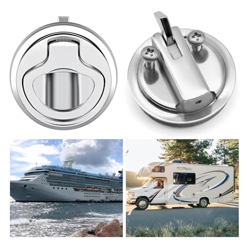 DEDC 2PCS Marine Cam Latch Boat Hatch Lock, Recessed Hatch Pull Buckle, 1.5\" Handle Lift Slam for Boat Marine Deck Door Locker Hatch Cabinet Hardware