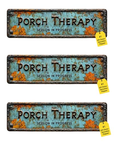 4x16 Inch Porch Therapy Sign Front Porch Decorations Tin Signs & Plaques Outdoor Patio Gothic Home Decor Vintage Metal Wall Art Bathroom Kitchen Decorative Accessories Gift