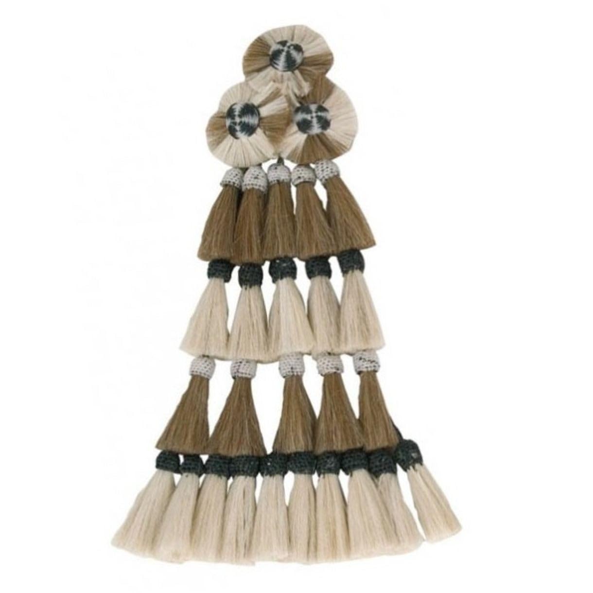 Mosquero de cerda Los Nietos Dressage | Color Blanco y camel | Equipamiento para el caballo | Producto de Guarnicionería | Tradición artesana | Los Nietos