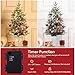 GarveeHome 3 ft Mini Christmas Tree, 2 Set Pre-Lit Artificial Tree with 78 Warm White Lights, Tabletop Christmas Tree with Timer Function, Snow Flocked Xmas Tree with Elk Base, Battery Operated